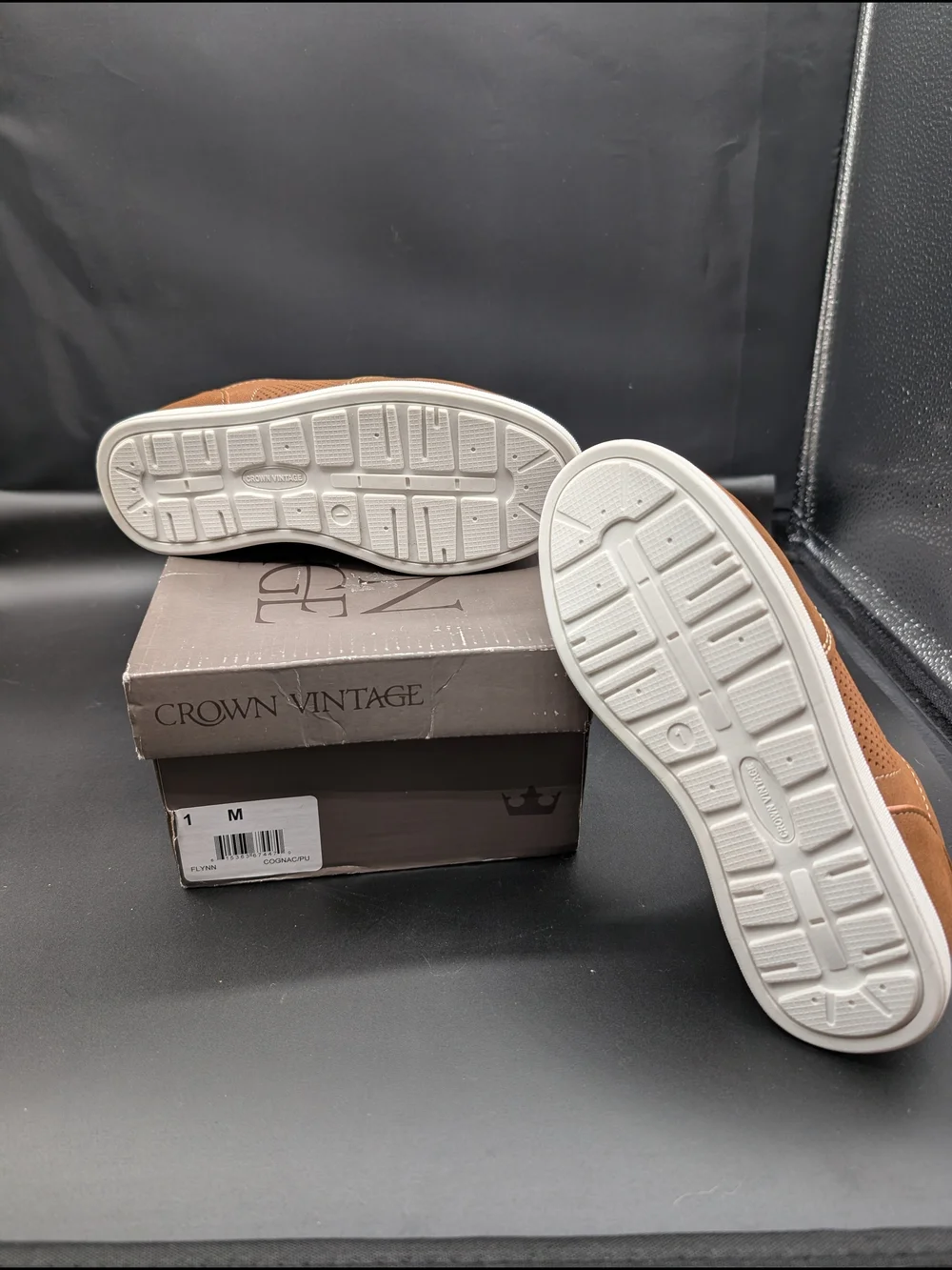 Crown Vintage Kid's Tan/Brown Perforated Casual Sneakers